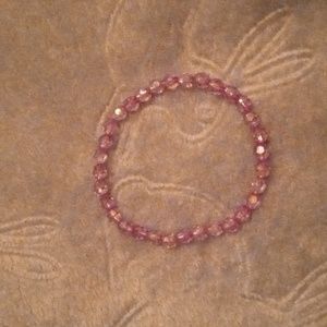 Minimalist handmade shiny and iridescent fun casual light purple bracelet